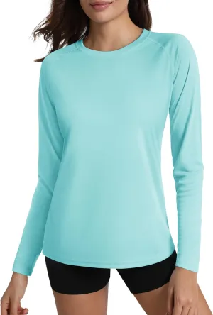 Women's Long Sleeve Shirt UPF 50  UV Sun Protection Rash Guard Lightweight Quick Dry Hiking Workout Tops