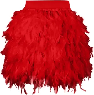 Womens Mardi Gras Exotic Wild Colorful Fun Feather Skirt Skirt Teens Rockabilly Skirt Pleated Midi Skirt Princess
