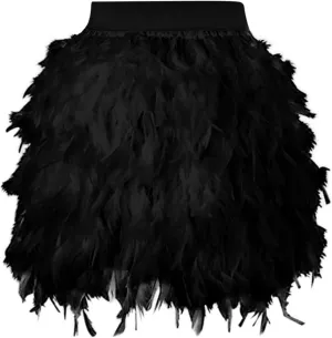 Womens Mardi Gras Exotic Wild Colorful Fun Feather Skirt Skirt Teens Rockabilly Skirt Pleated Midi Skirt Princess