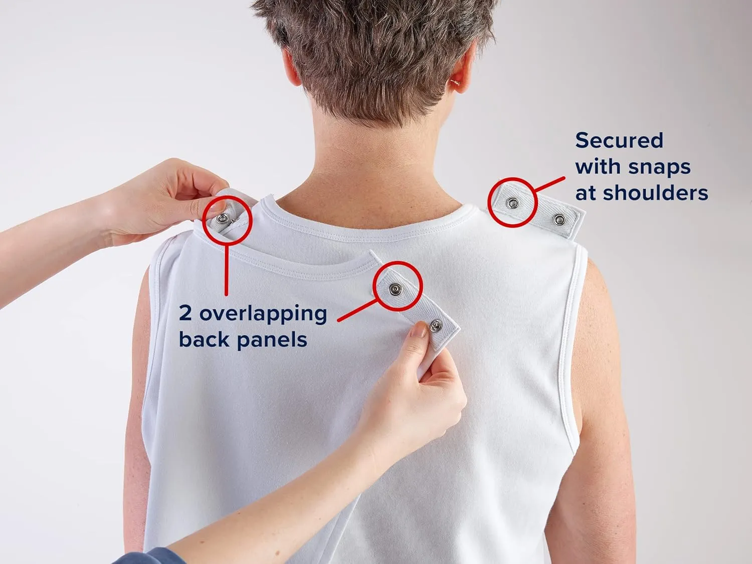 Womens Open-Back Adaptive Sleeveless Undershirt - 3 Pack