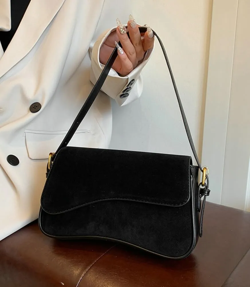 Womens Suede Hobo Shoulder Bag Retro Winter Fall Tote Handbags 2024 Crossbody Bag Underarm Bags for Travel Work