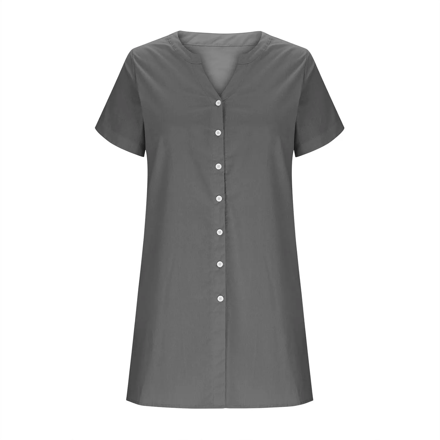 Women's Summer Short Dresses Trendy Button Down Plus Size V Neck Boho Sundress Spring Mini Dress 2025