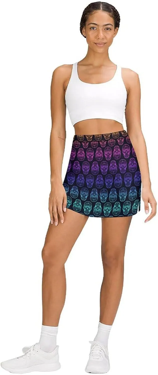 Women's Tennis Skirt Funny Pattern Athletic Golf Skorts for Woman with Pockets Summer Mini Skirts Workout Outfits