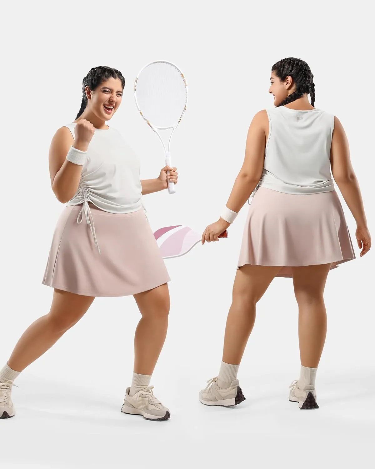 Women's Tennis Skorts with 2 Pockets Plus Size Golf Skirts High Waisted Pleated Athletic Skirt for Pickleball Running