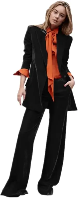 Womens Tuxedo Velvet Blazer Pants Set Dressy for Wedding Guest Buiness Suits for Women Wedding Party Graduation