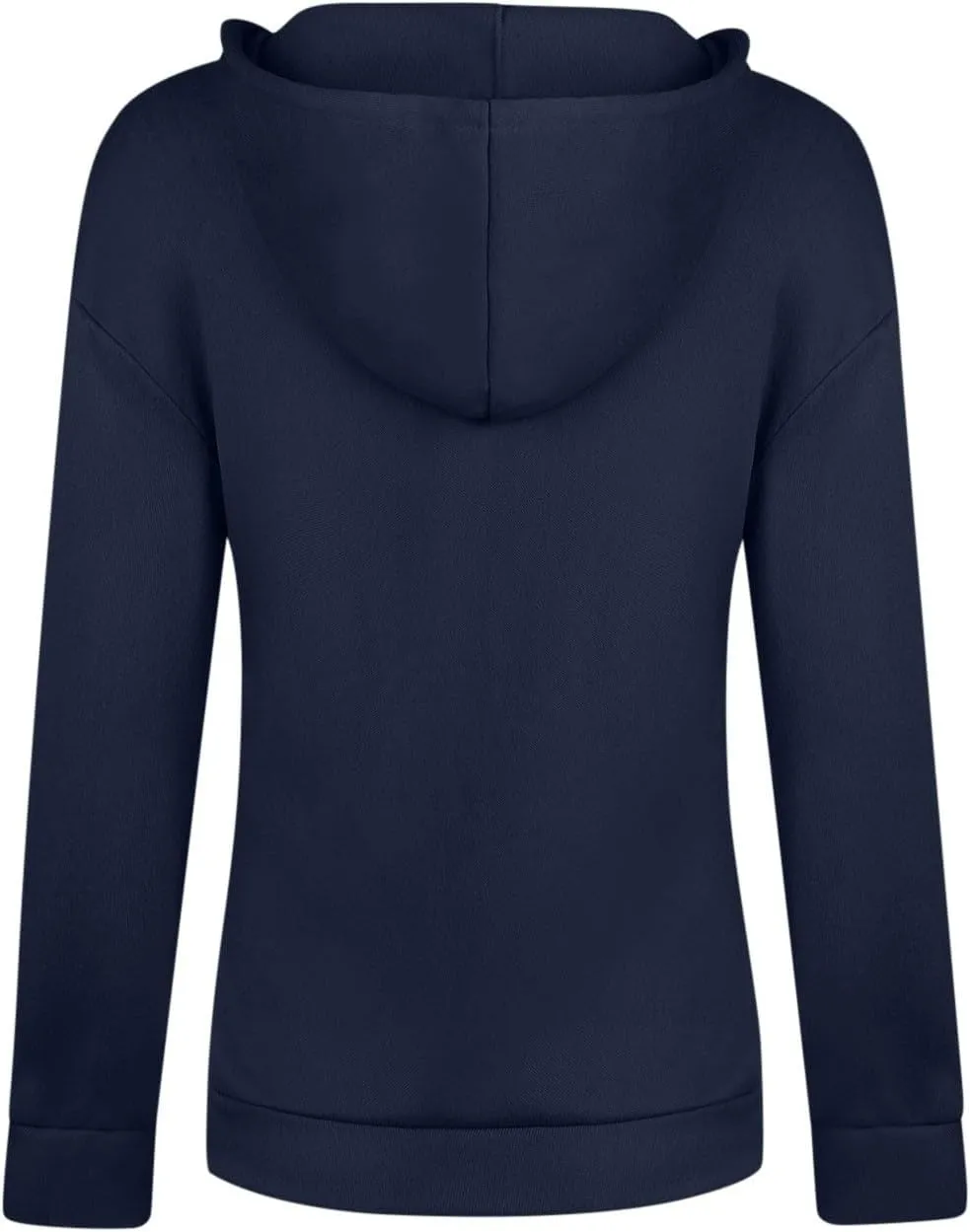 Womens V Neck Hoodie Tops 2025 Fall Casual Long Sleeve Pullover Solid Color Oversized Sweatshirt with Pocket