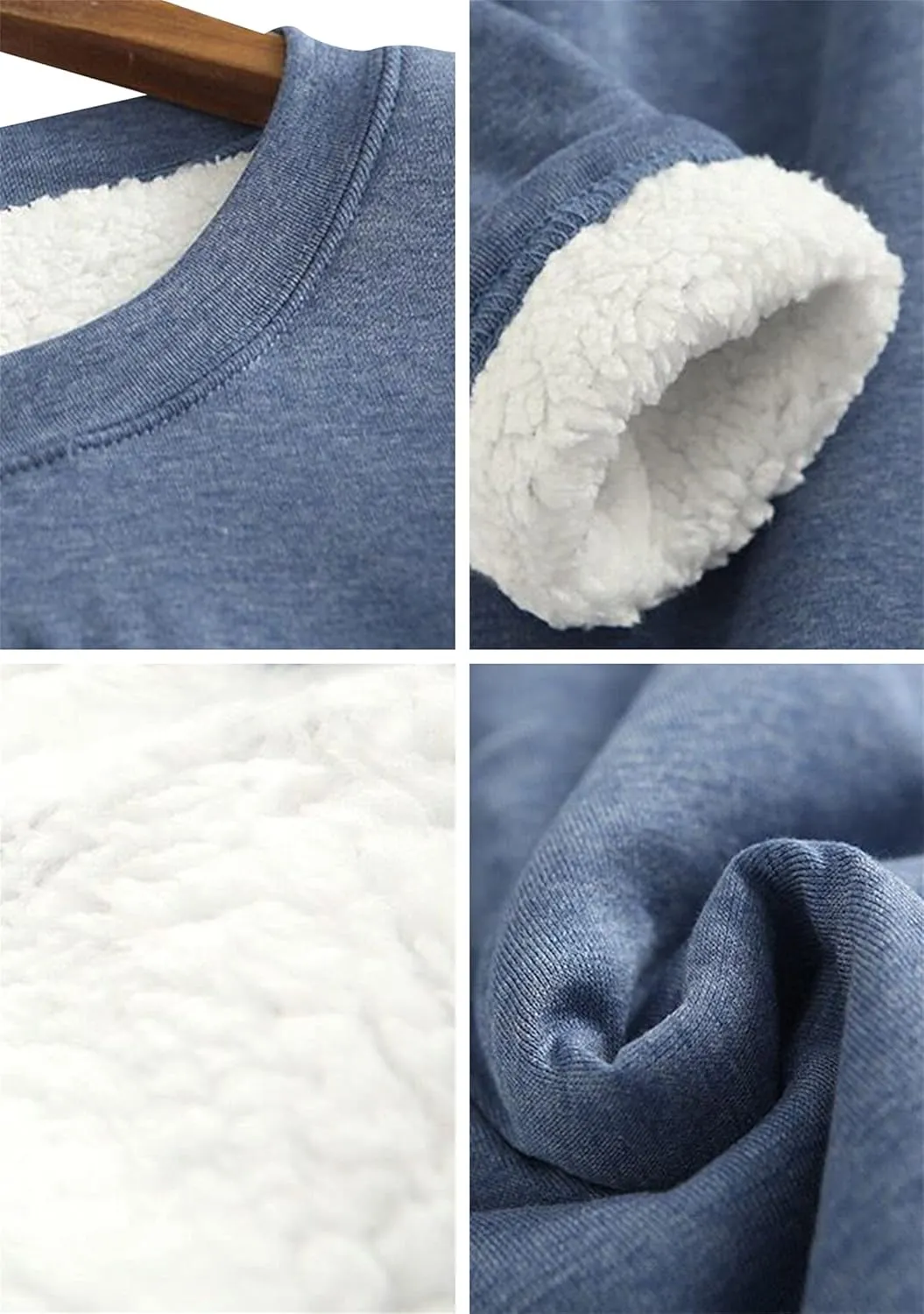 YMING Womens Sherpa Fleece Lined Pullover Winter Warm Crew Neck Sweatshirt Cute Cat Paw Tops Plus Size