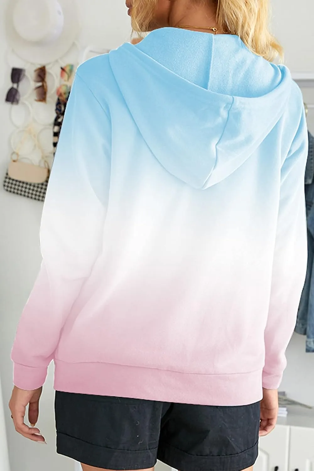 YOCUR Womens Tie Dye Crewneck Pullover Shirt Lightweight Sweatshirt Casual Loose Trendy Puff Sleeves Long Sleeve Tops