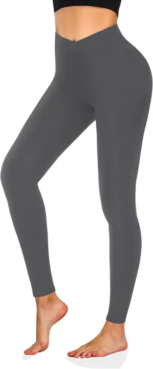 Yoga Pants with Pockets for Women - Leggings with Pockets High Waisted Tummy Control Non See-Through Workout Pants