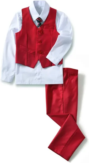 YuanLu Boys Suit Dress Clothes Ring Bearer Outfit Homecoming Dresses Boy Vest and Pants Set for Kids Wedding Tuxedo Suits