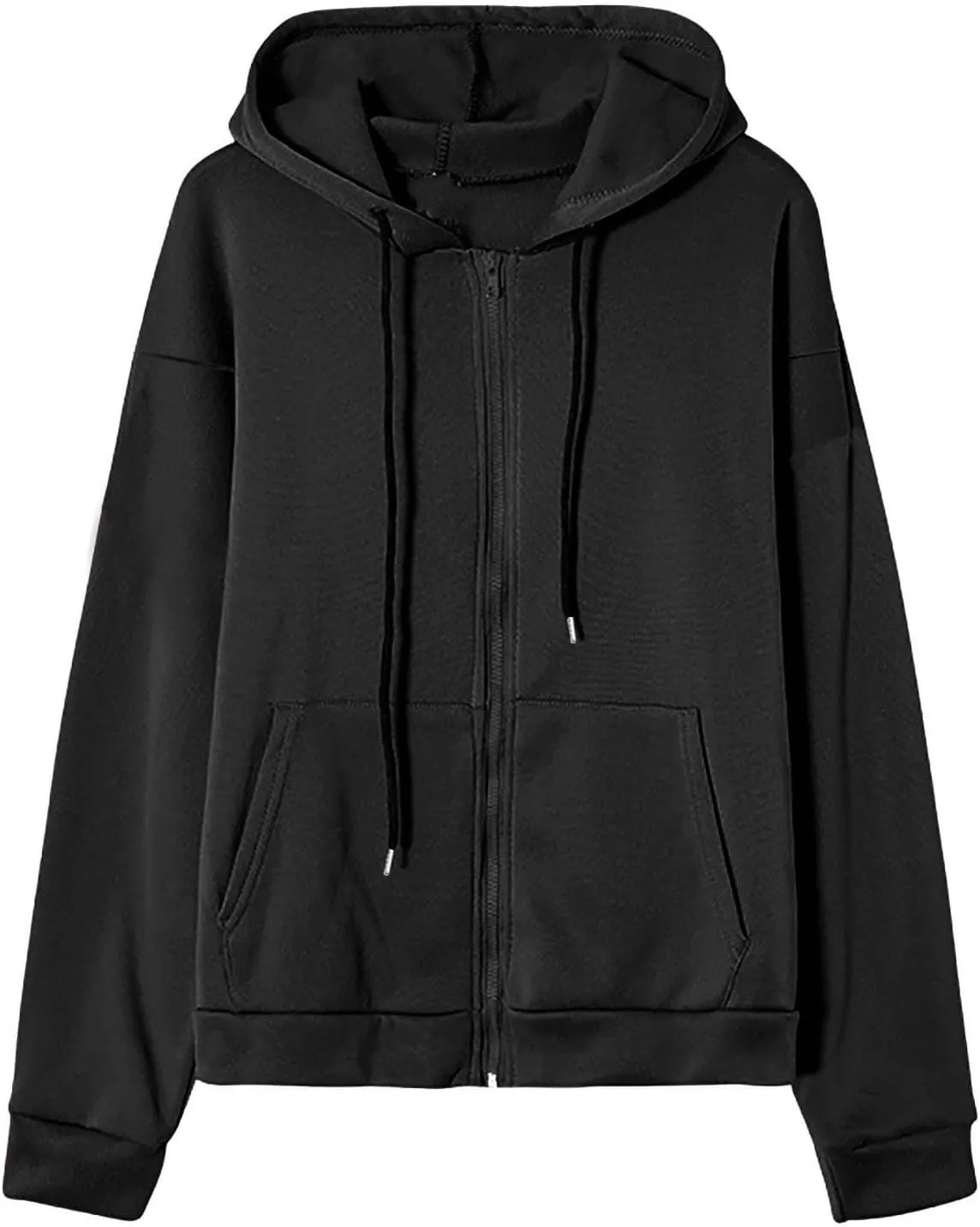 Zip Up Hoodie Teen Girl Y2K Clothes Cute Oversized Fall Jacket Long Sleeve Casual Drawstring Sweatshirts with Pocket